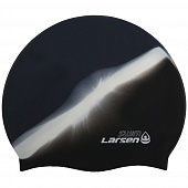 Шапочка плавательная Larsen MC35, силикон, черн/бел 